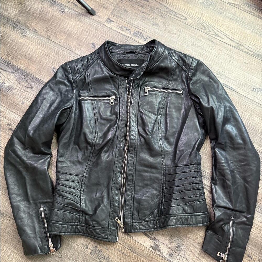 Classic Black Leather Motorcycle Jacket